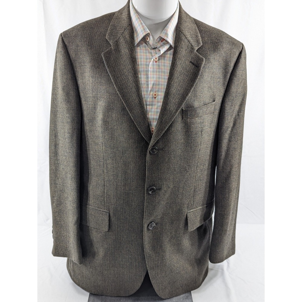 Ralph Lauren Blazer Suit Sport Jacket 42R Lambswool OD Green Subtle Blue Stripe